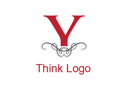Letter Y with ornament logo