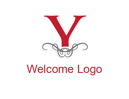 Letter Y with ornament logo