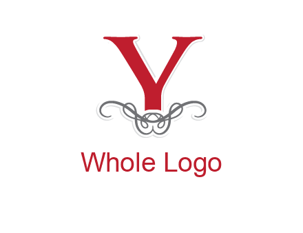 Letter Y with ornament logo