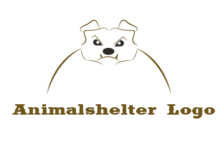 outline of bulldog head logo