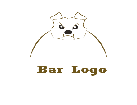 outline of bulldog head logo