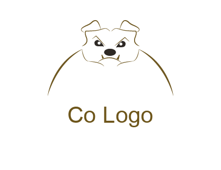outline of bulldog head logo