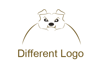 outline of bulldog head logo