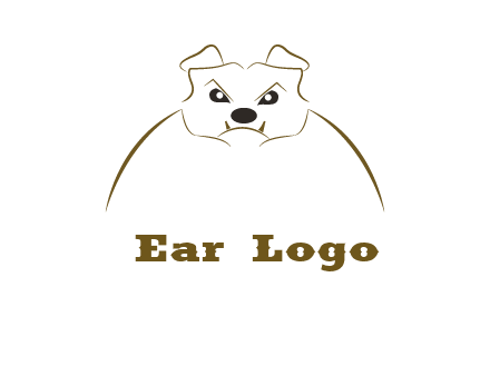 outline of bulldog head logo