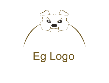 outline of bulldog head logo