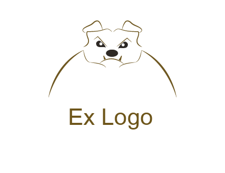 outline of bulldog head logo