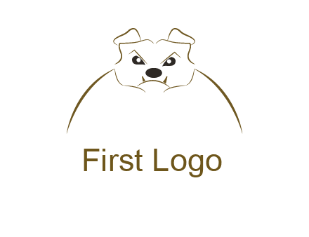 outline of bulldog head logo