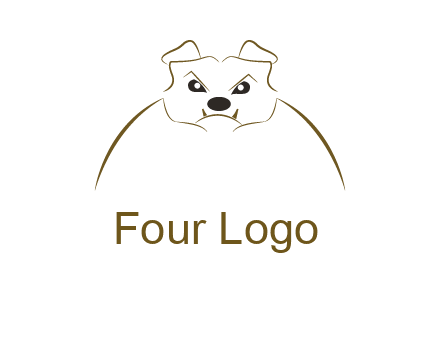 outline of bulldog head logo