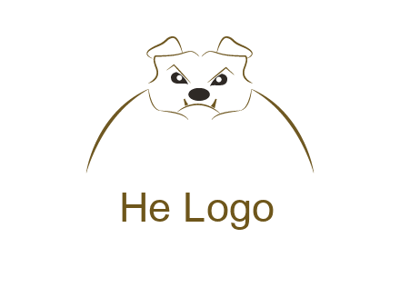 outline of bulldog head logo