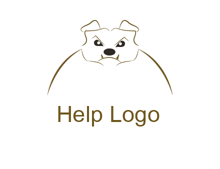outline of bulldog head logo