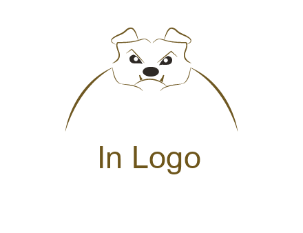 outline of bulldog head logo