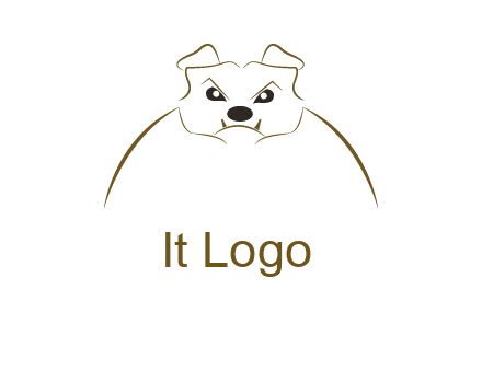 outline of bulldog head logo