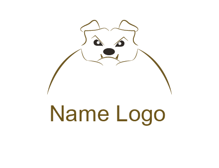 outline of bulldog head logo