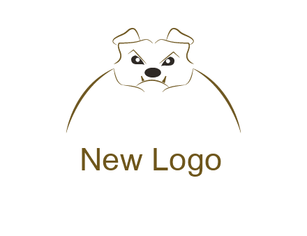 outline of bulldog head logo