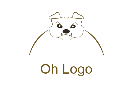 outline of bulldog head logo