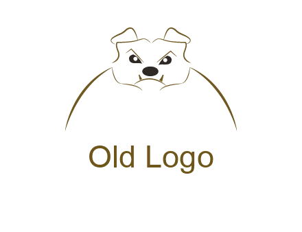 outline of bulldog head logo
