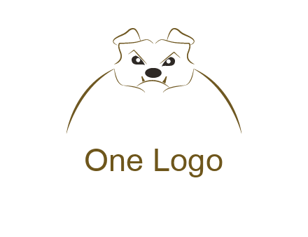 outline of bulldog head logo