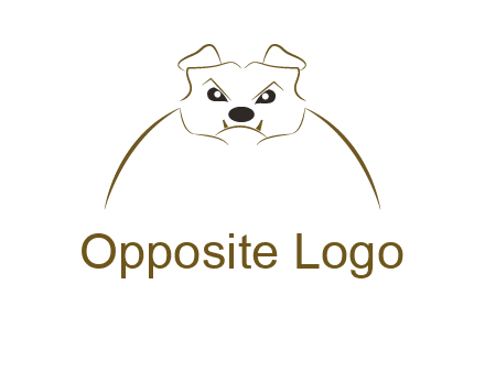 outline of bulldog head logo