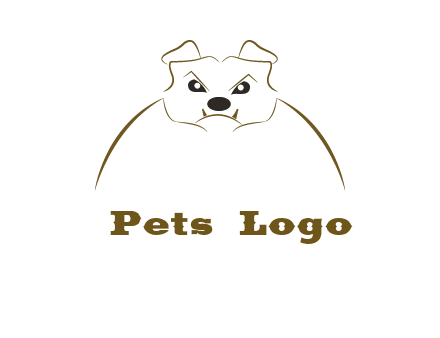 outline of bulldog head logo