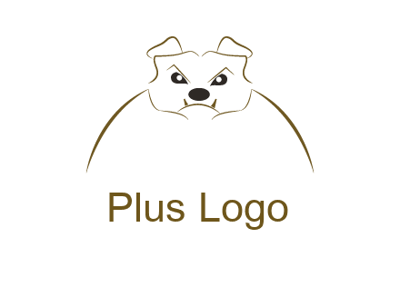 outline of bulldog head logo