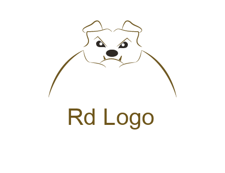 outline of bulldog head logo