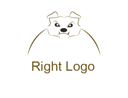 outline of bulldog head logo