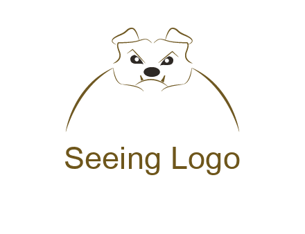 outline of bulldog head logo
