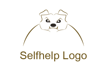 outline of bulldog head logo