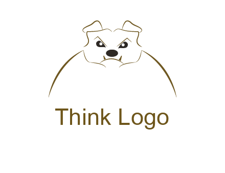 outline of bulldog head logo