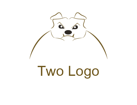 outline of bulldog head logo