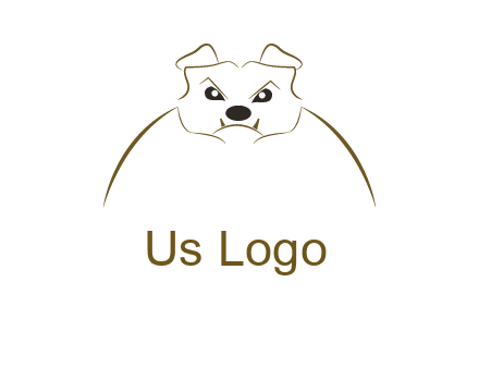 outline of bulldog head logo