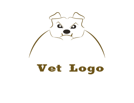outline of bulldog head logo