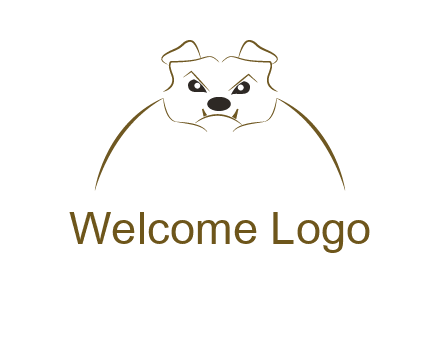 outline of bulldog head logo