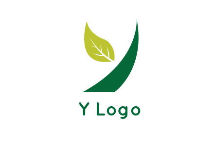Letter Y made of leaf logo