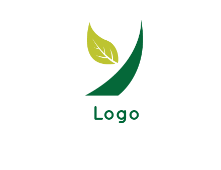 Letter Y made of leaf logo