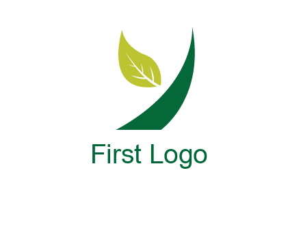Letter Y made of leaf logo
