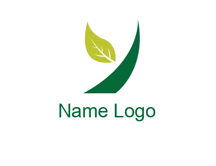 Letter Y made of leaf logo