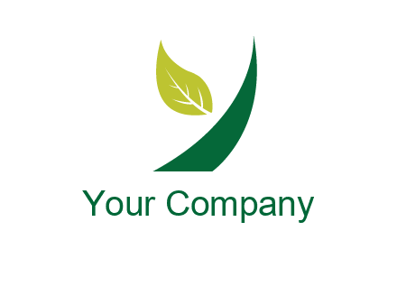 Letter Y made of leaf logo
