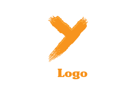 letter Y in brush stroke logo