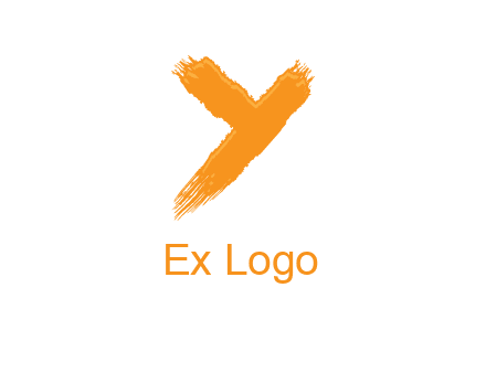 letter Y in brush stroke logo