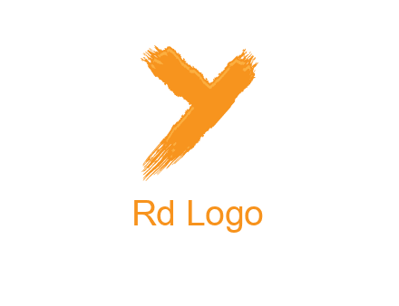 letter Y in brush stroke logo