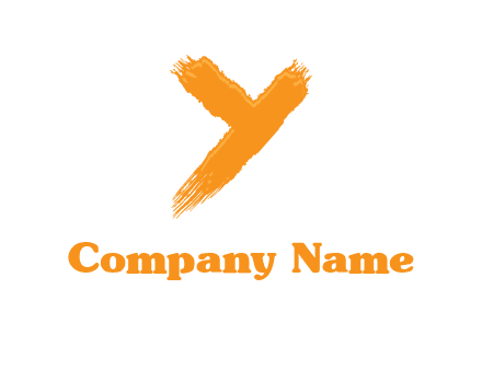 letter Y in brush stroke logo