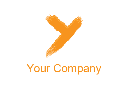 letter Y in brush stroke logo
