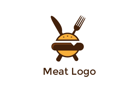 burger with fork and knife logo