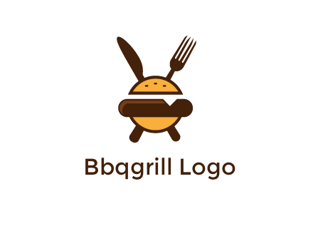 burger with fork and knife logo