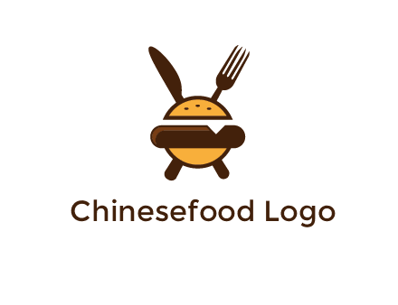 burger with fork and knife logo