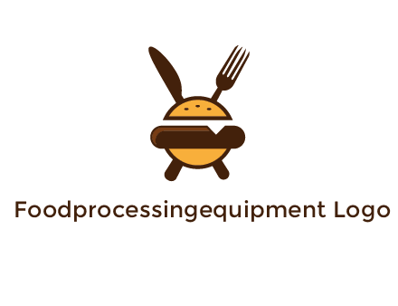 burger with fork and knife logo
