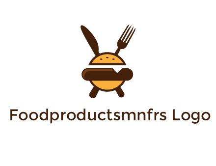 burger with fork and knife logo
