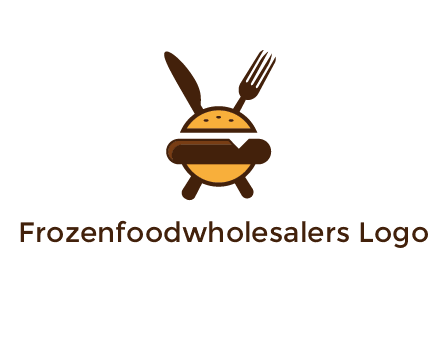 burger with fork and knife logo
