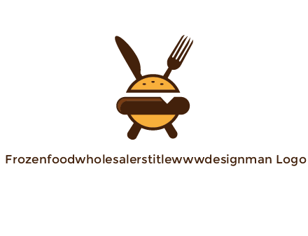 burger with fork and knife logo